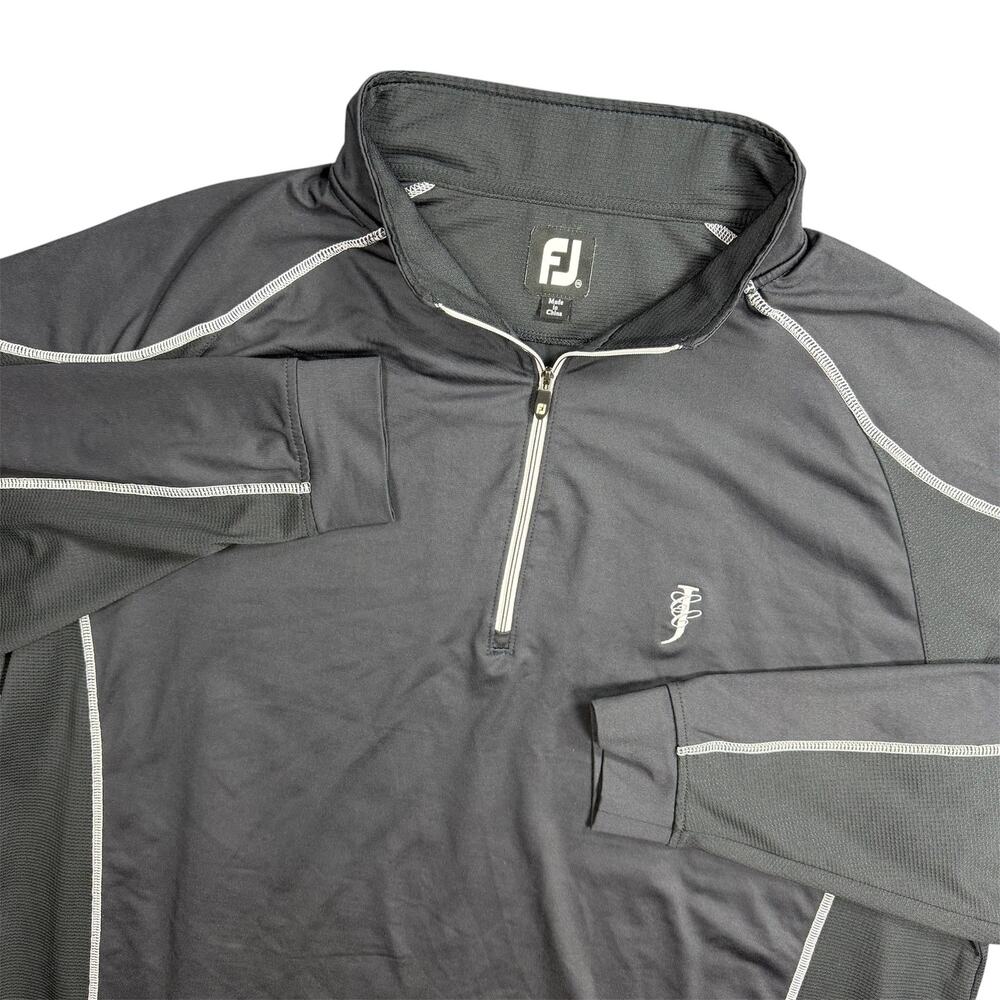 FootJoy Men’s 2XL Black Performance Golf Quarter Zip Pullover Stretch